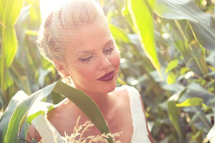 Bride and bouquet