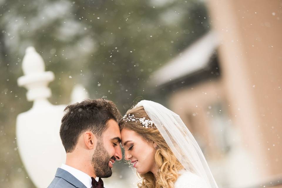 Veil flowing in the wind