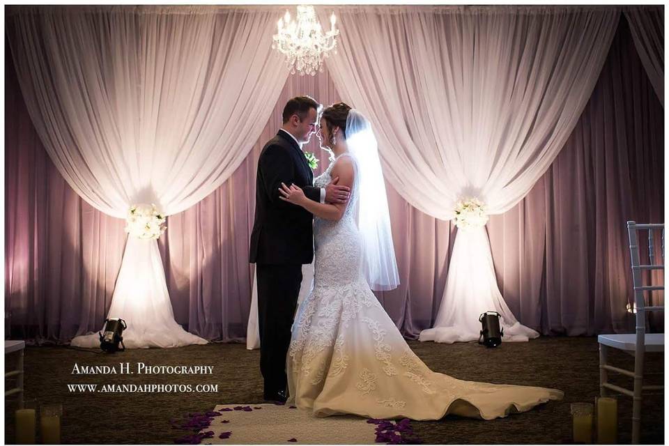 Draped Backdrops & Chandeliers