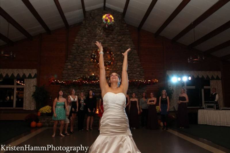 Tossing of bouquet
