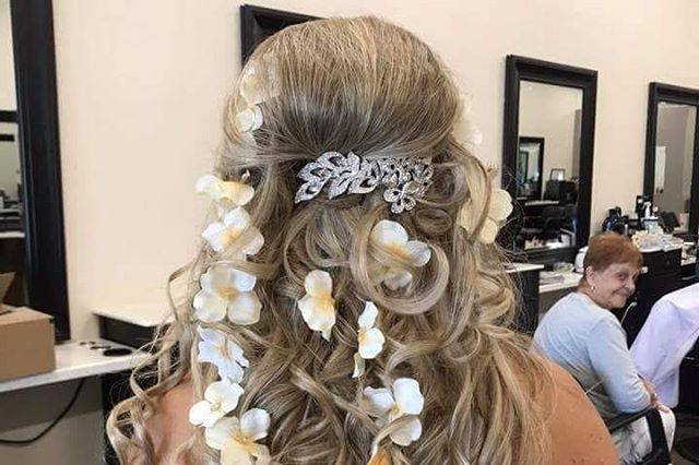 Wedding day hair with Tape ins