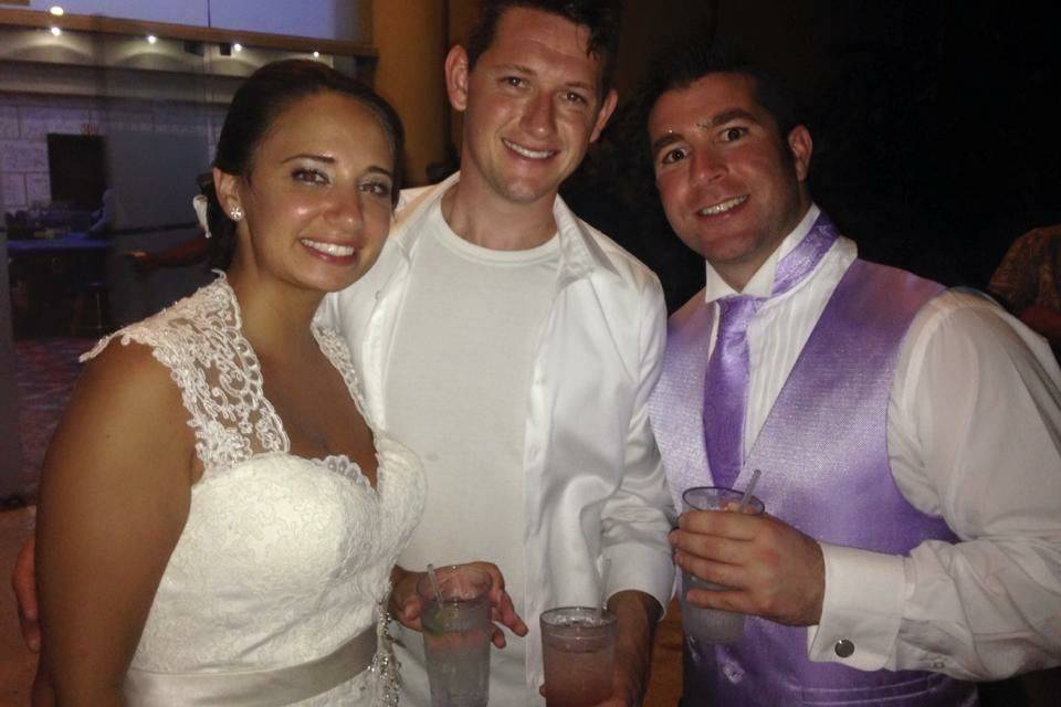 Newlyweds with the DJ