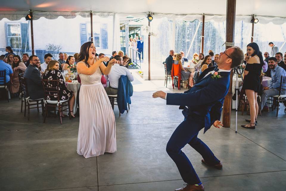 Newlyweds dancing