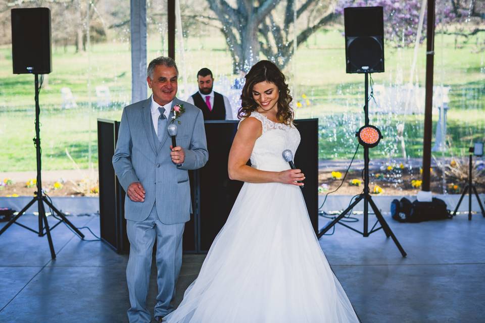 Newlyweds dancing