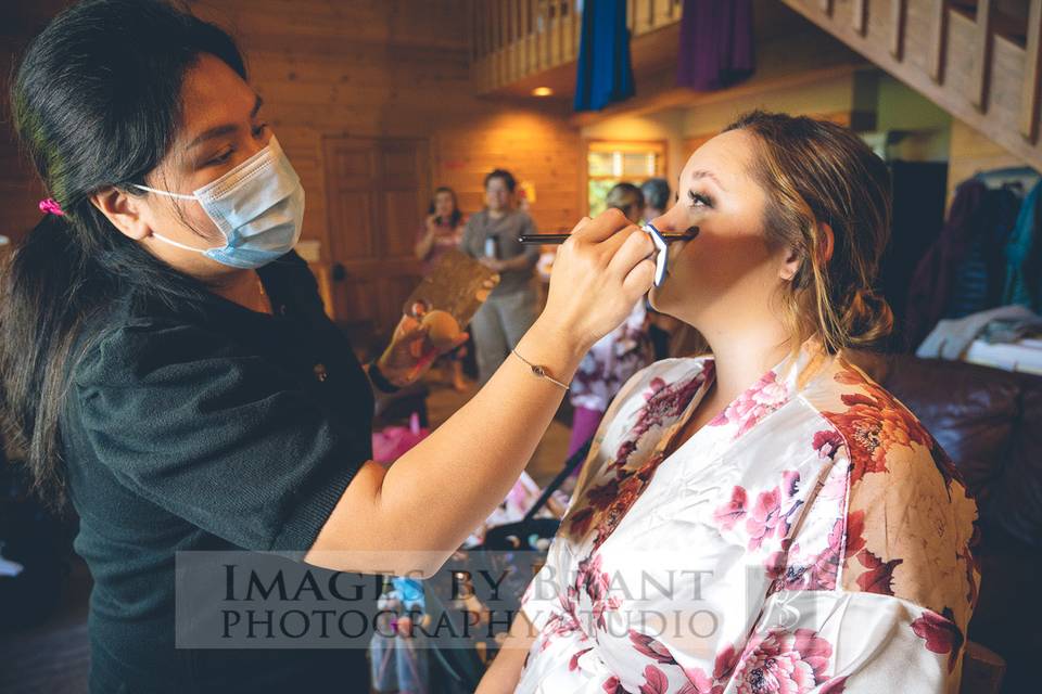 Angela working on Bride