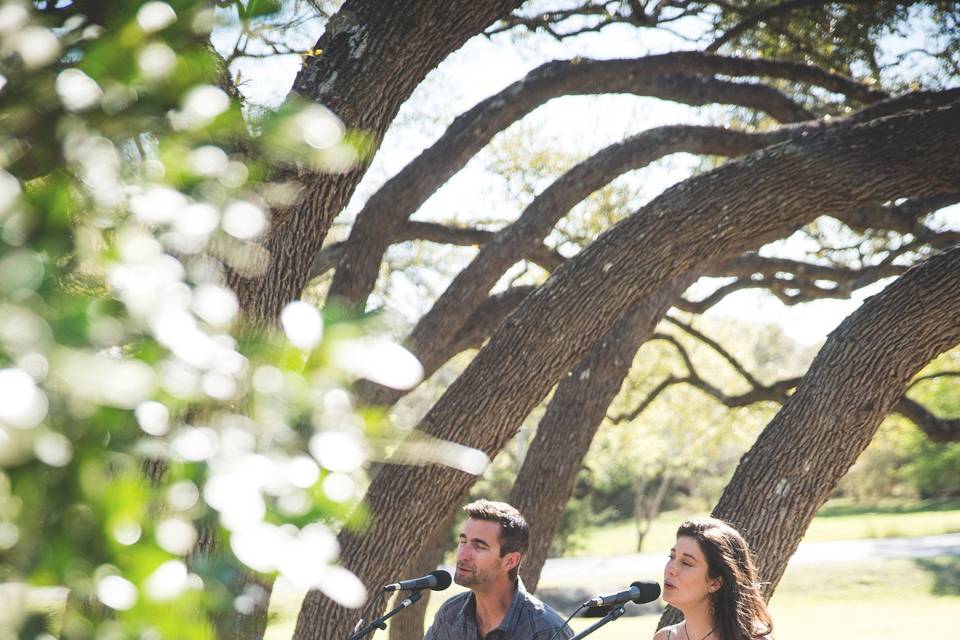 Outdoor ceremony on a Texas ranch