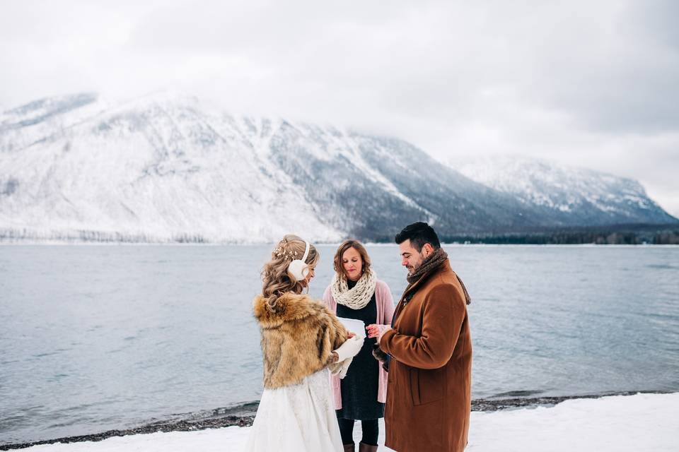 Lake McDonald Winter Elopement