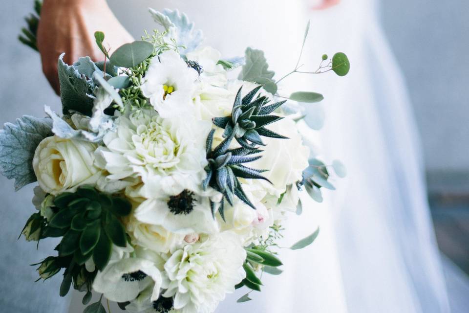 Flowers with Succulents