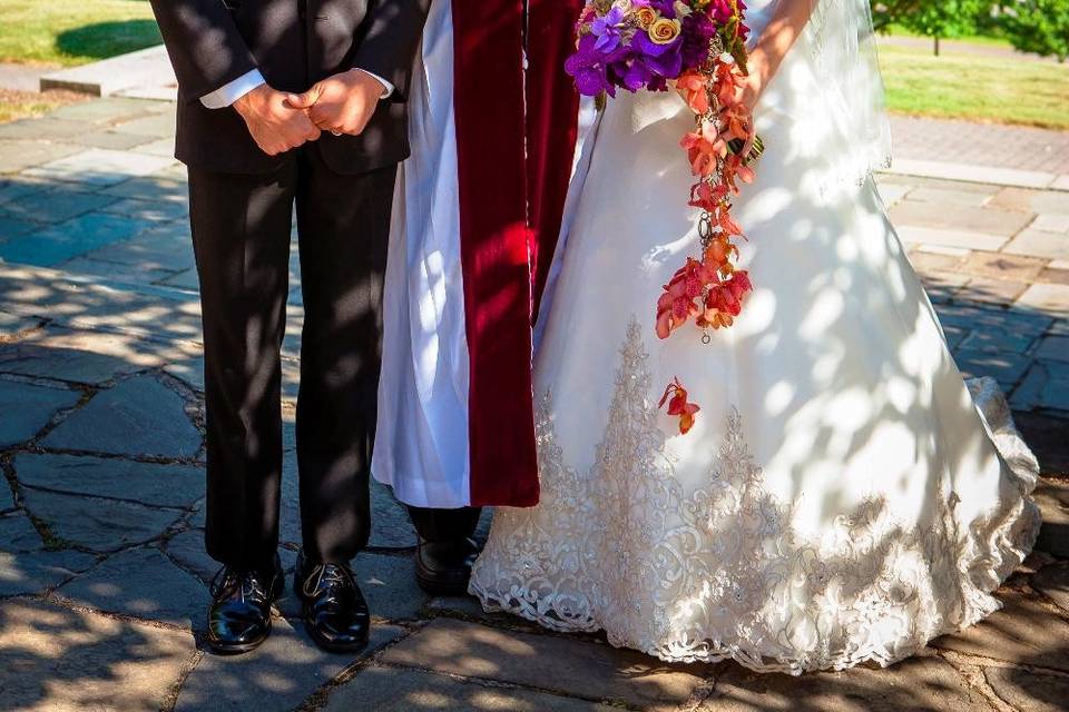 The couple with Rev. Dr. Gerald Schumm