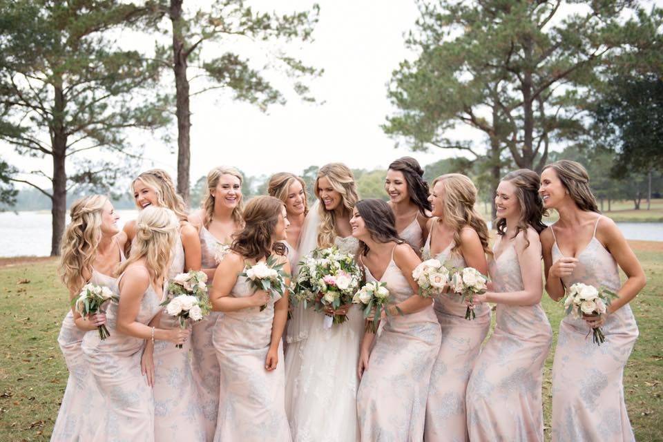 These beauties with their hint of sparkle in their Hayley Paige gowns are stunning!
