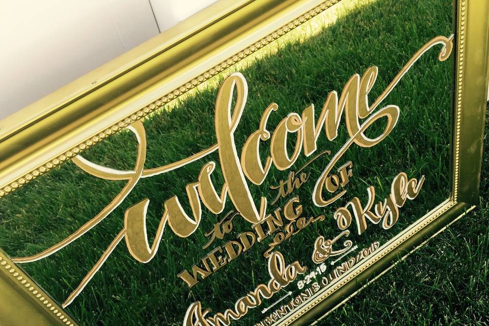 Wedding Welcome Signs on Mirror or Glass