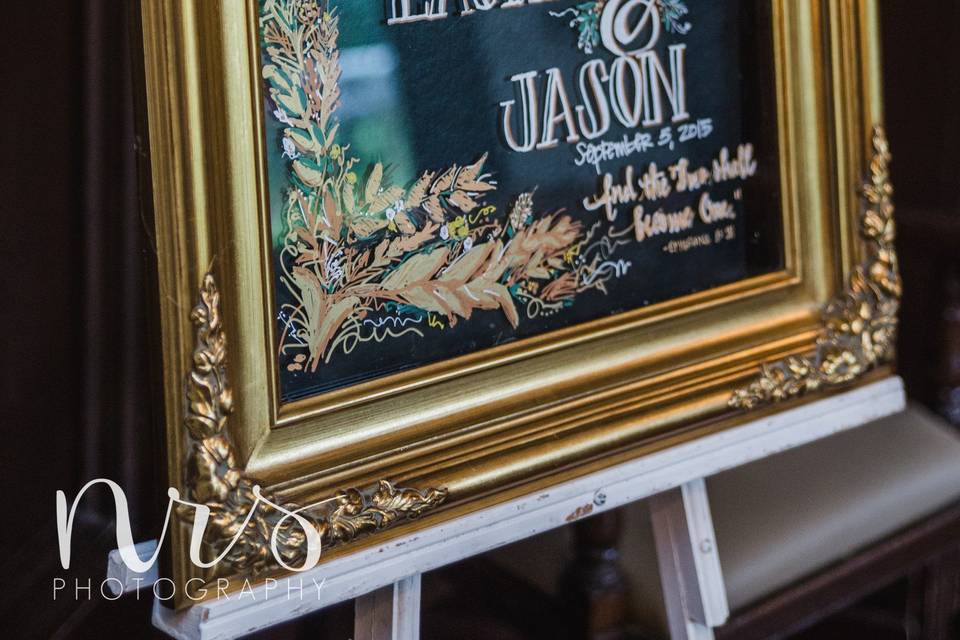 Glass Wedding Signage