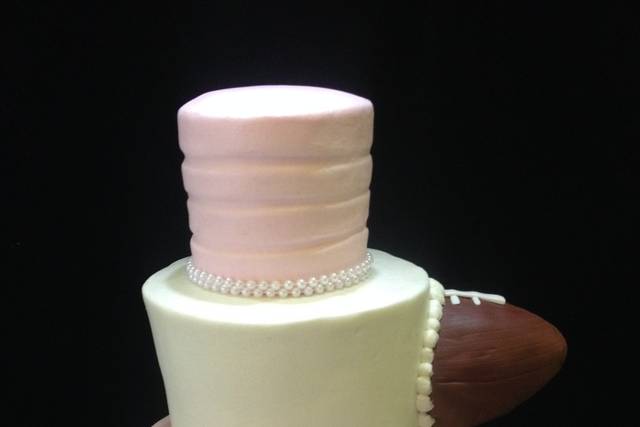 Pink and white cake