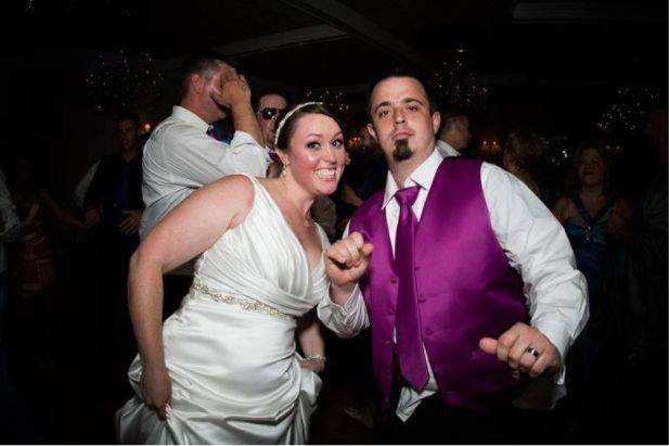 Couple enjoying the party at the reception