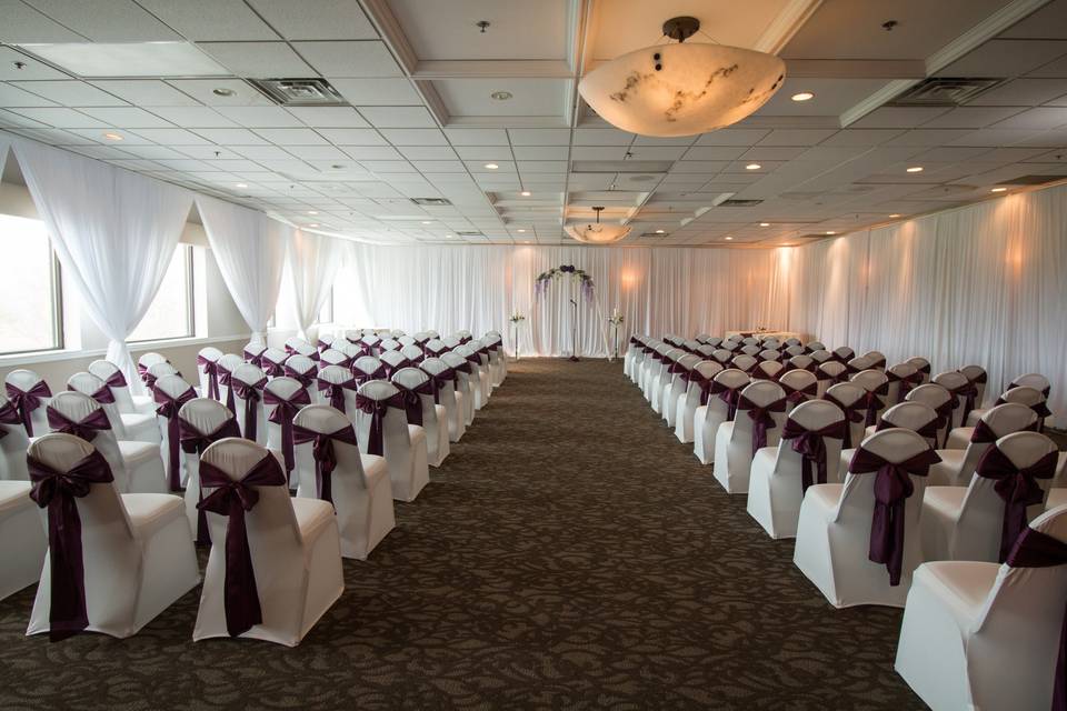 Indoor ceremony space and setup