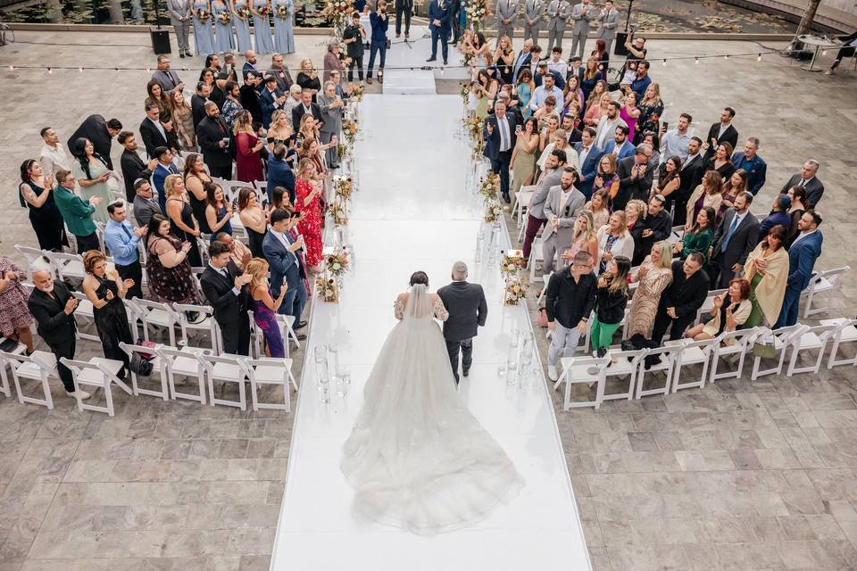 Bride walking down the Aisle