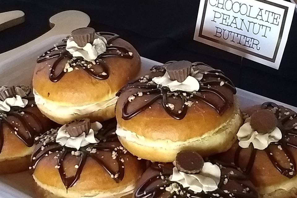 Chocolate peanut butter donuts