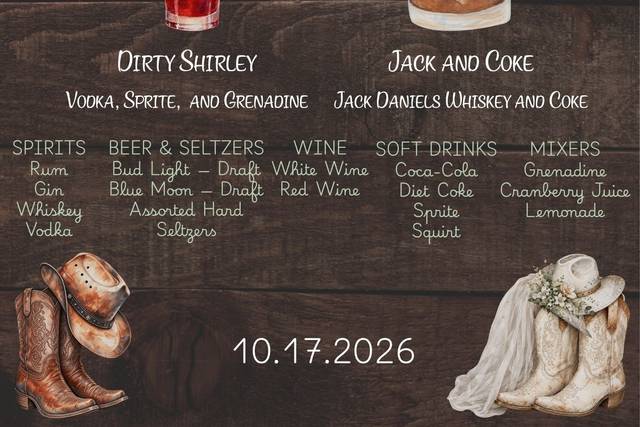 Drink menu design