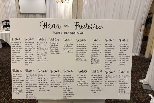 Seating Chart made by Molly