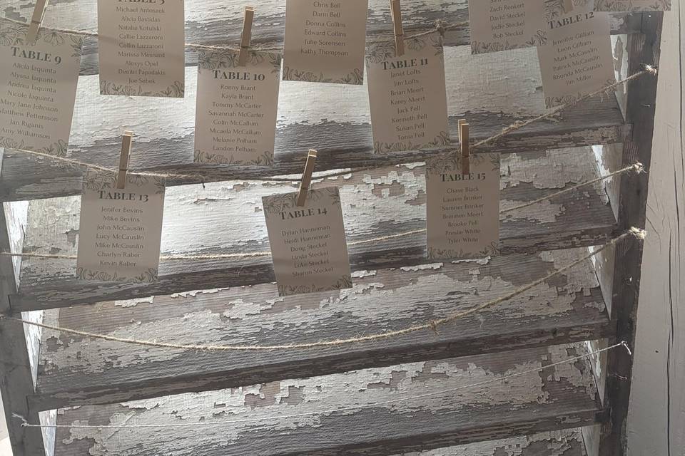 Seating chart setup