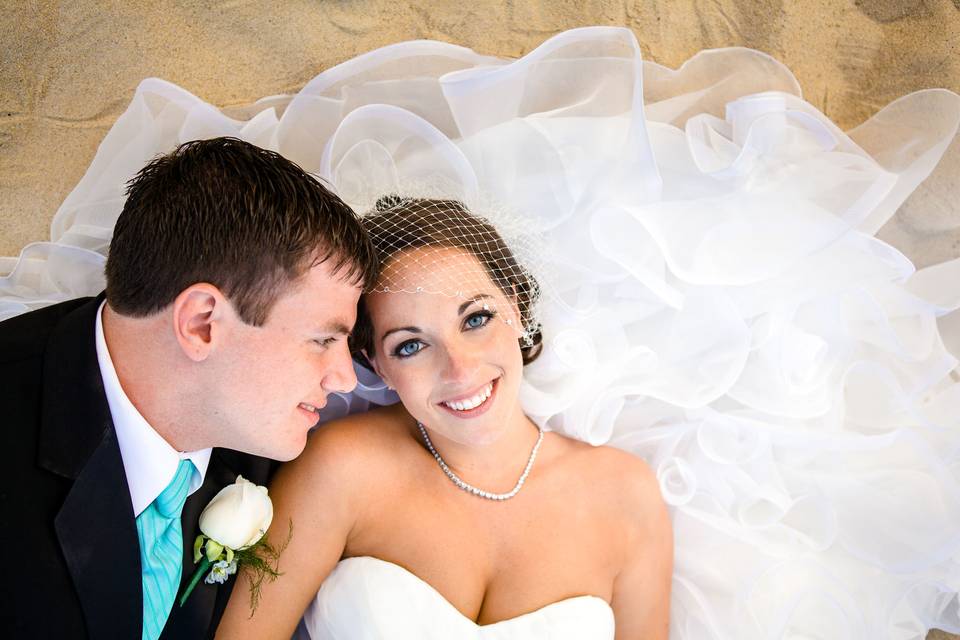 Beach wedding portraits