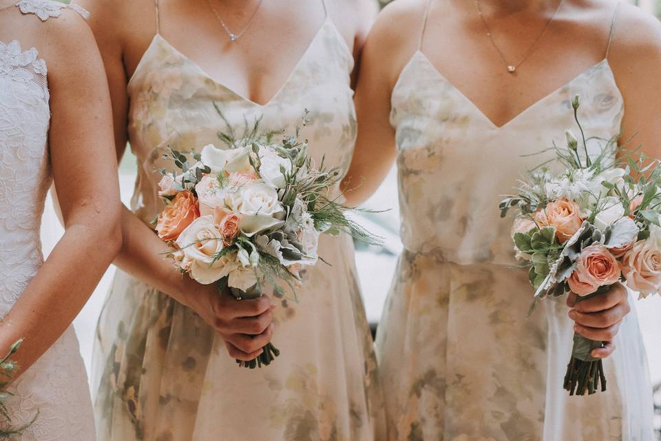 A perfect marriage of bouquet and dresses!Photo by Li Ward/Fat Orange Cat Studio photo