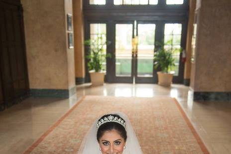 Bride in white