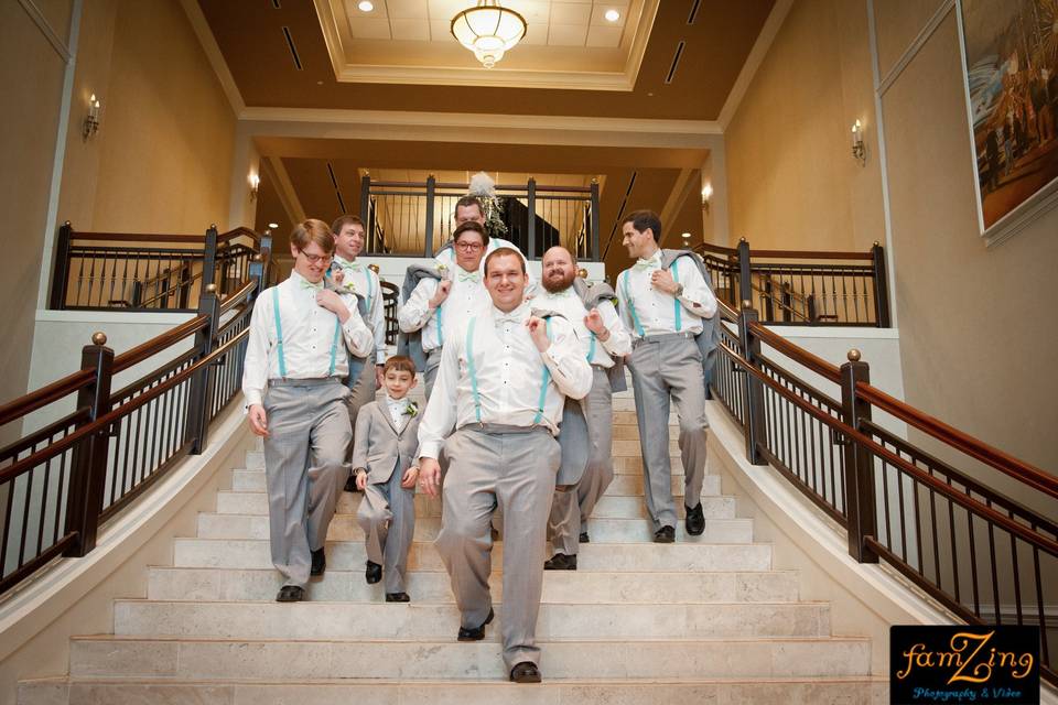 Bride with bridesmaids