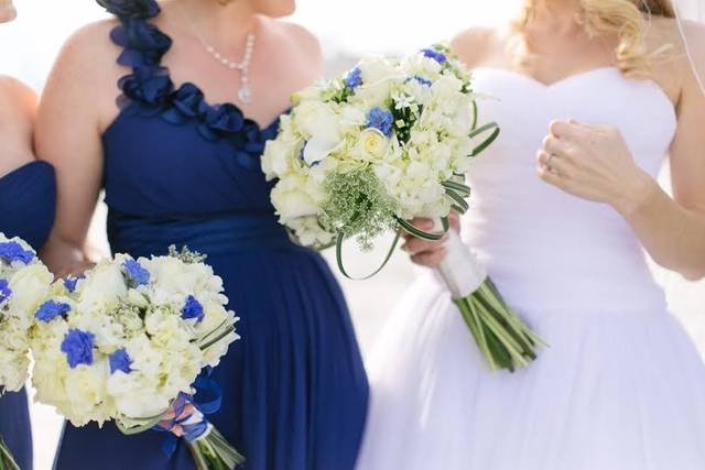 Bride and her bridesmaids