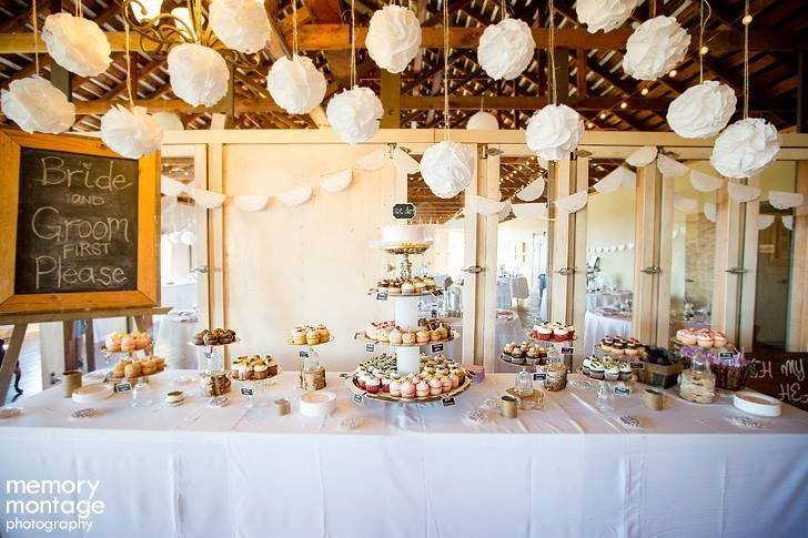 Wedding cake and cup cakes