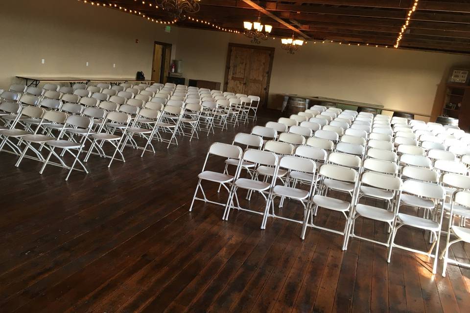 Indoor ceremony options available.