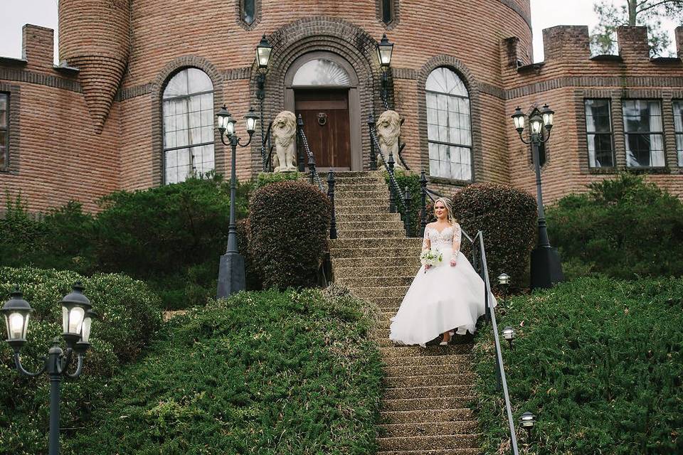 Bride on Castle Steps
