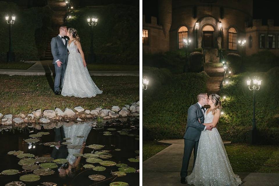 Bride and Groom at Pond