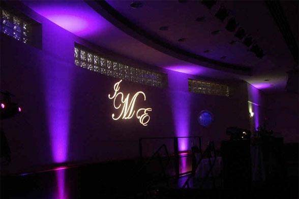 Wedding monogram uplighting