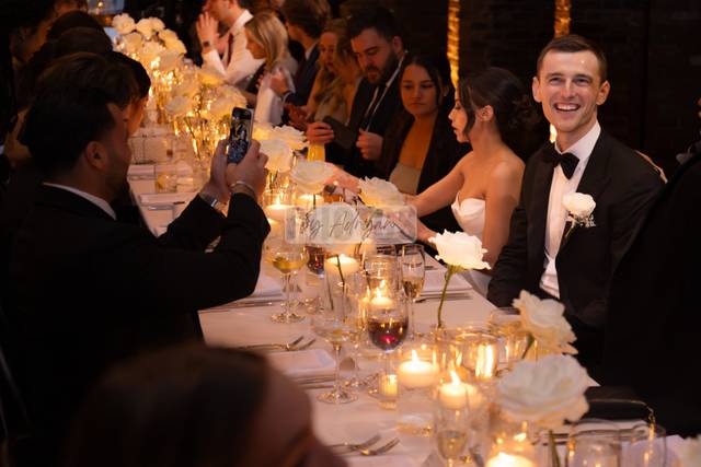 Couple happy with their dinner
