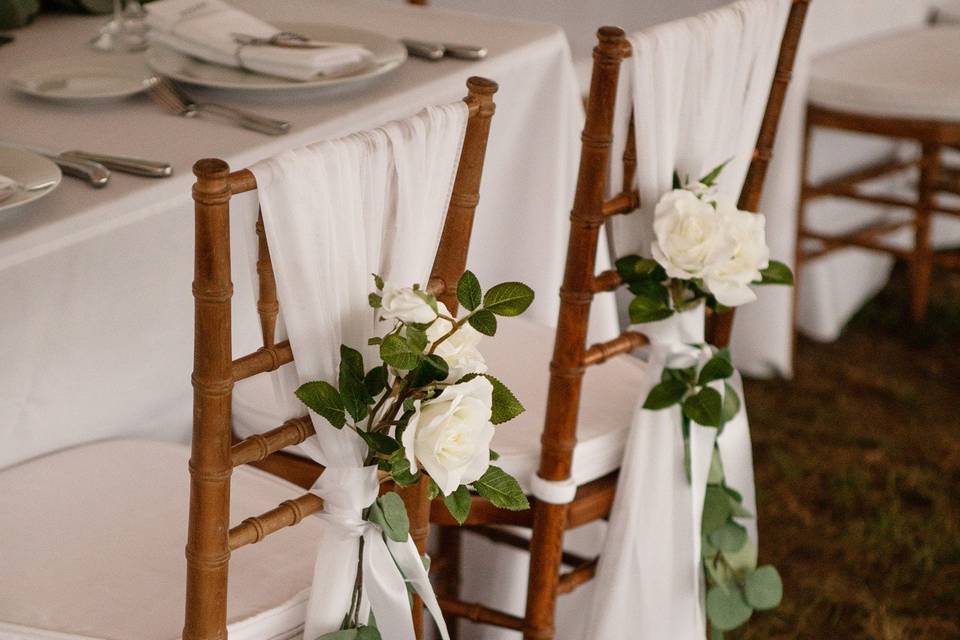 Sweetheart table detailing