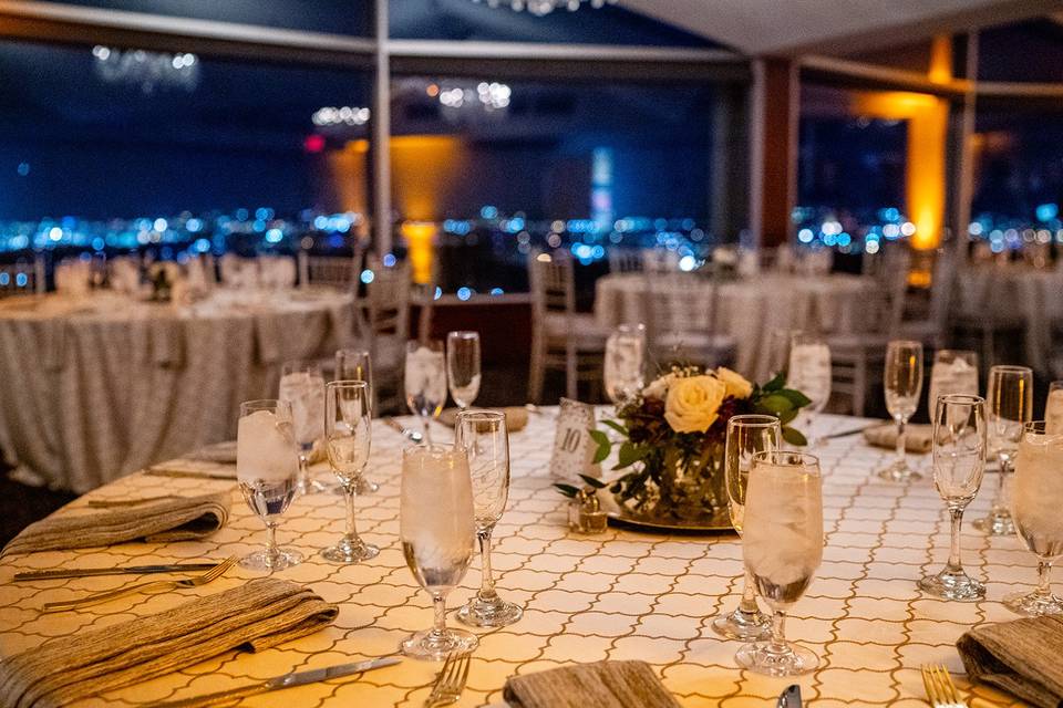 Tablescape + amber uplighting