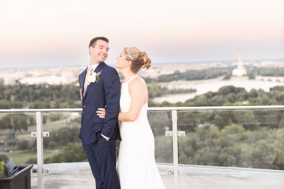 Couple on observation deck