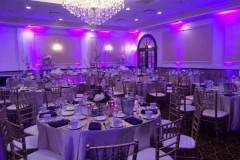 Reception venue with uplighting