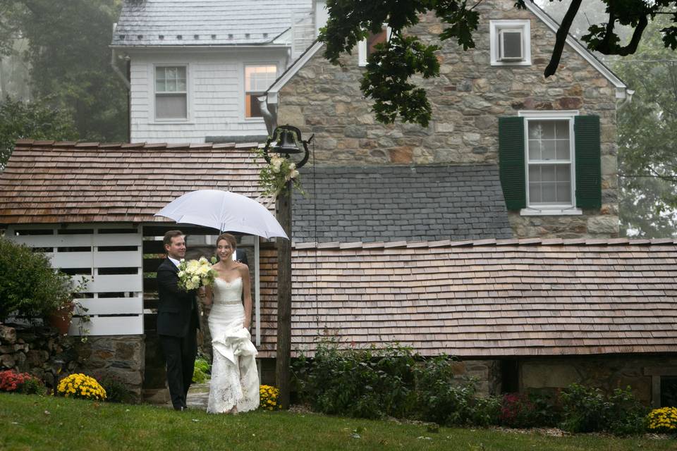 Rainy home wedding