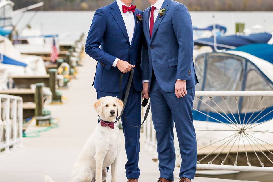 Grooms portrait with dog