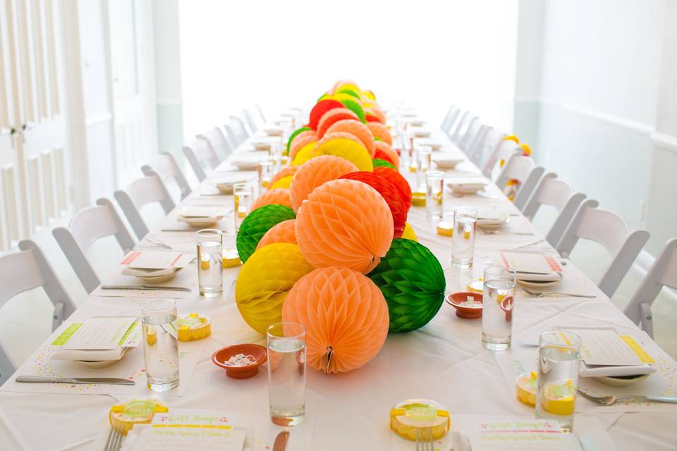 Colorful bridal shower