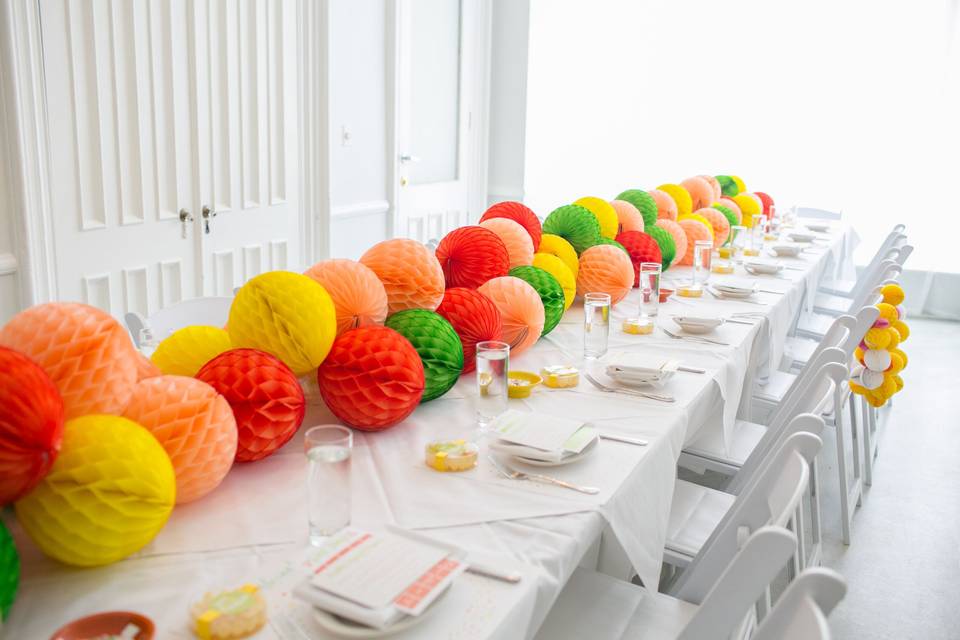 Colorful bridal shower