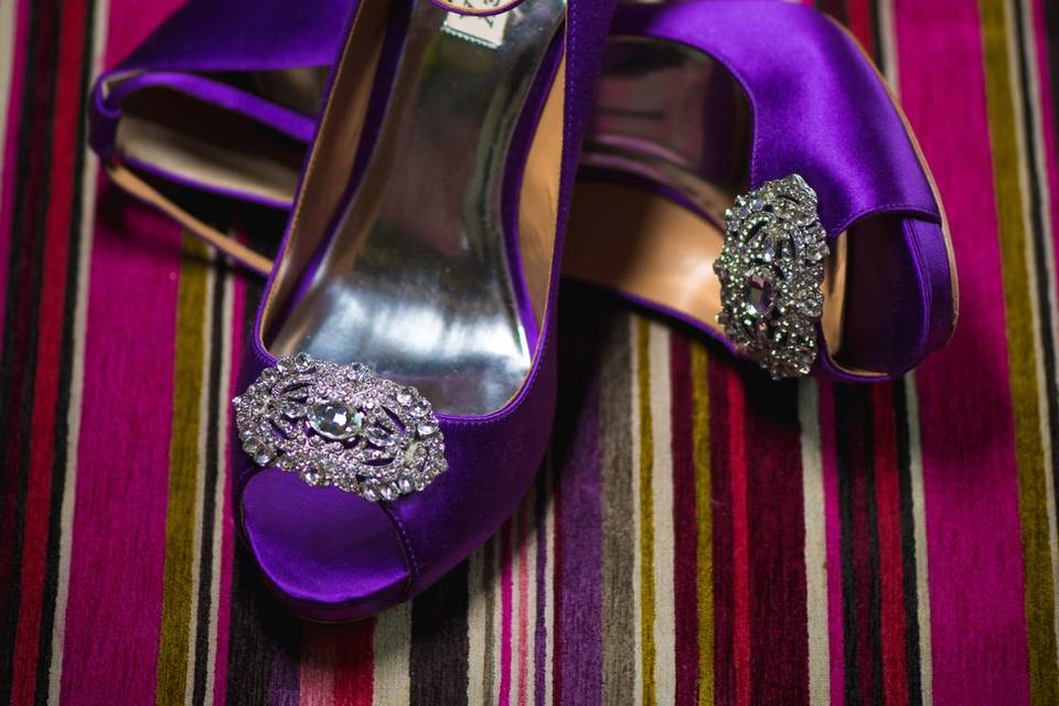 Purple bridal shoes