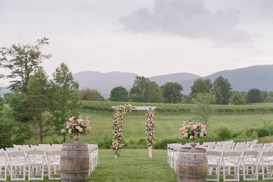 Veritas Vineyards ceremony