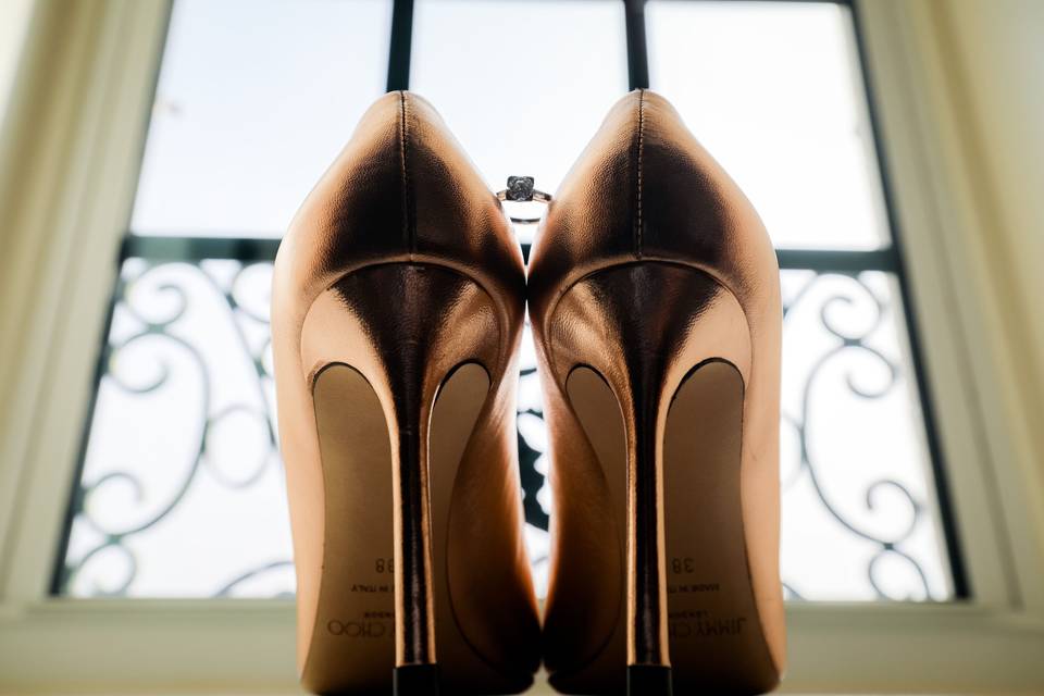 Copper bridal shoes