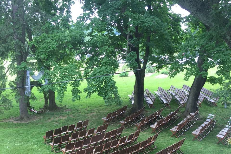 An outdoor ceremony setup