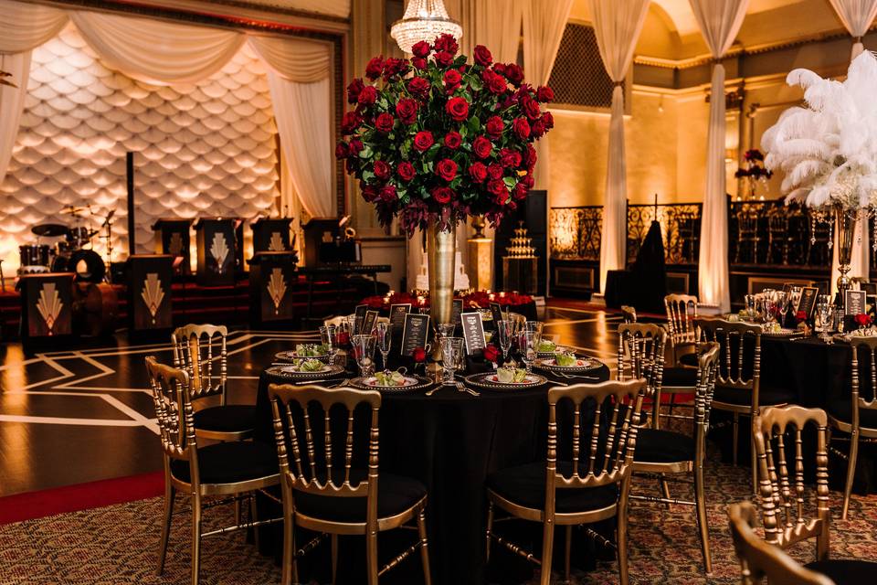 Raised rose centerpiece