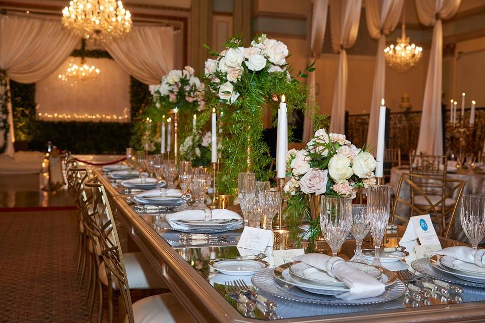 An elegantly set table