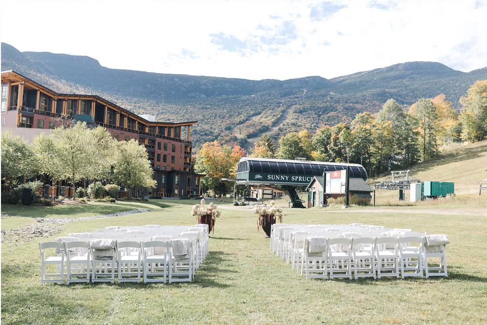 Ceremony with mountain